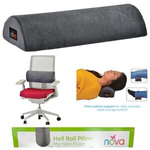 Nova Memory Foam Pillow Half Roll 19.75 Lumbar Support Office Chair Car Neck Leg